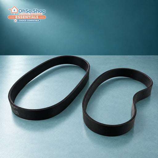 Pack of 2 vacuum cleaner drive belts for Vax, Dirt Devil and Morphy Richards, side-by-side view