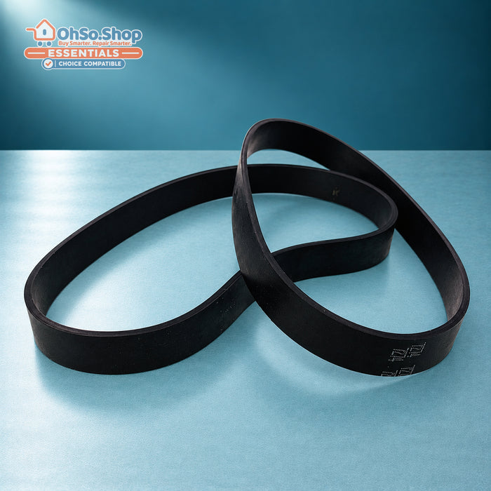 Pack of 2 vacuum cleaner drive belts for Vax, Dirt Devil and Morphy Richards, crossed pair view