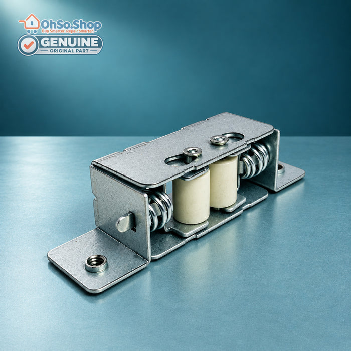 Vestel DO61 double oven door lock catch 37038208, side view of rollers and casing