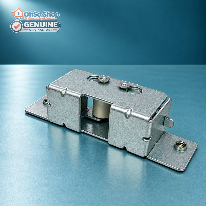 Vestel DO61 double oven door lock catch 37038208, top plate and mounting tabs