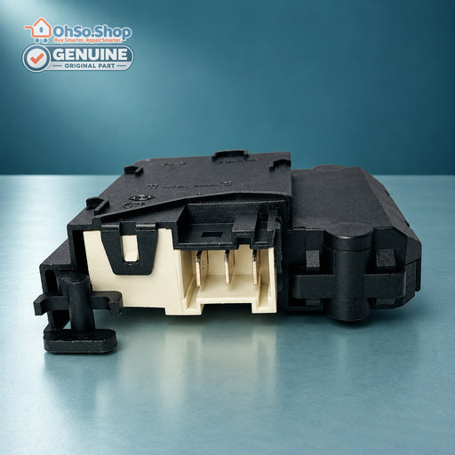 Genuine Samsung washing machine door interlock DC34-00026A, connector side view