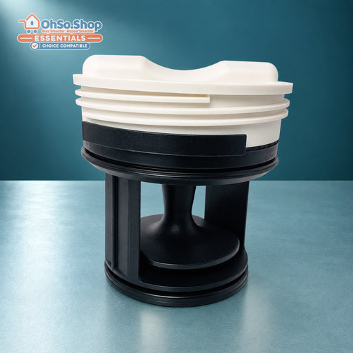 Drain pump filter for Hoover and Candy washing machines, side profile