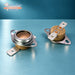 White spot 120°C 140°C thermostat kit for Hotpoint Creda dryers - mixed terminal and underside view
