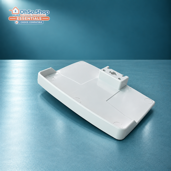 Rear mounting detail of the white washing machine door handle for Whirlpool Indesit 481231028224