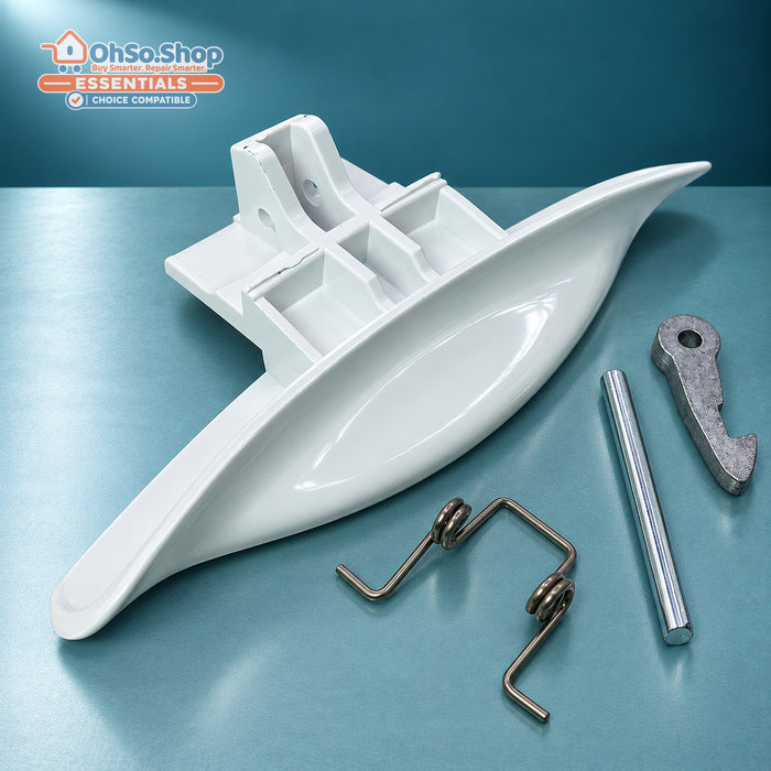 White washing machine door handle kit for Hotpoint, Ariston and Creda, side view