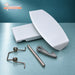 White washing machine door handle kit for Hotpoint and Indesit, angled view of the kit parts