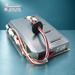 Genuine Vestel 32043420 tumble dryer heating element with wiring loom and grommet, angled top view